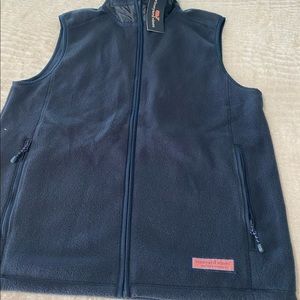 Vineyard vines outwear navy blue fleece zipper vest size S